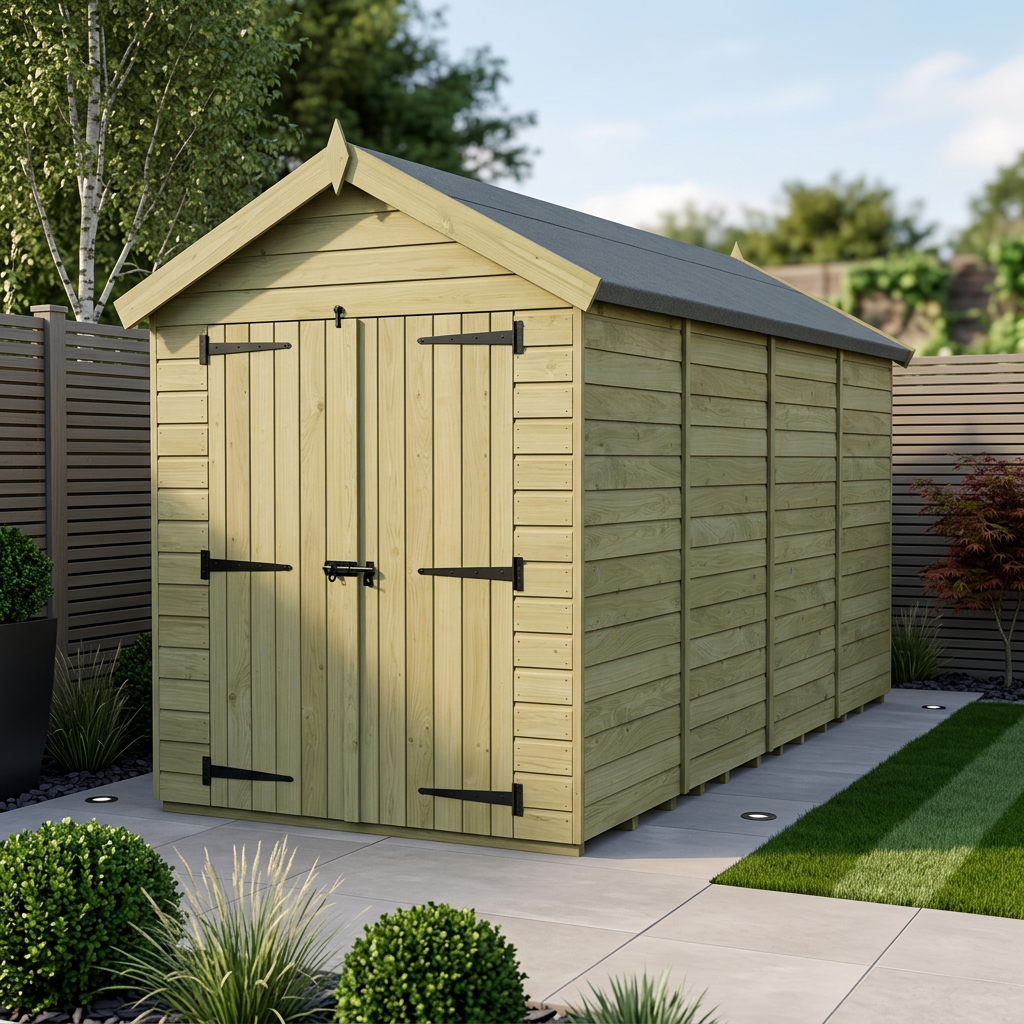 6 x 17 Apex Shed (Double Door, No Windows)