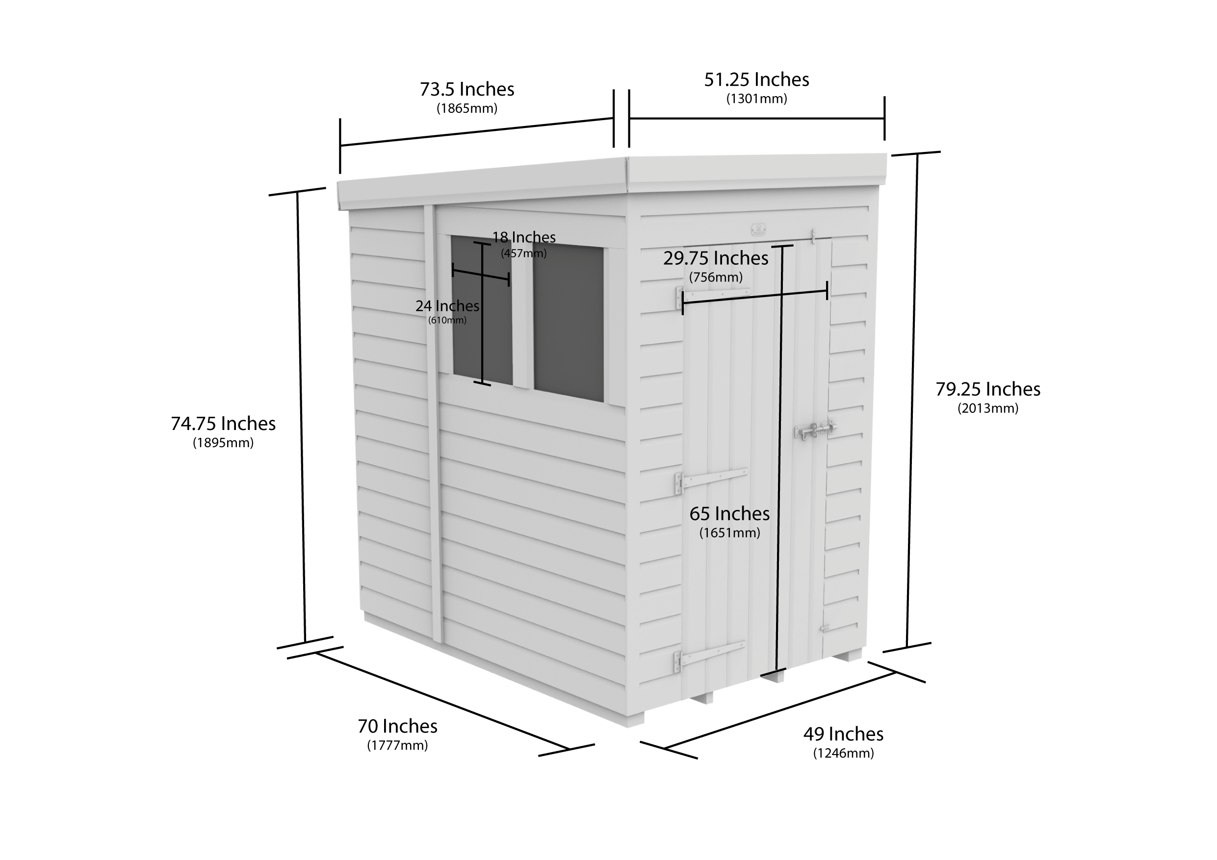 4 x 6  Security Pent Shed