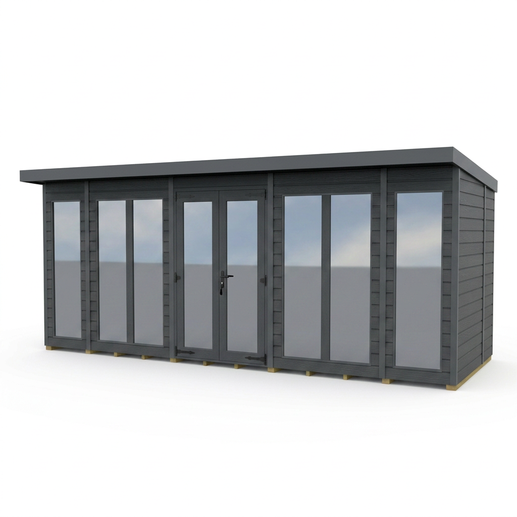 16x7 Composite Pent Full Height Summer House