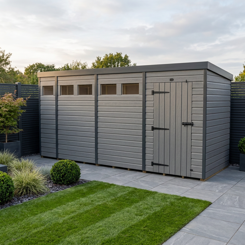 18x7 Composite Pent Security Shed