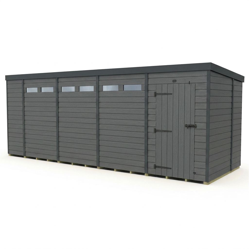 18x7 Composite Pent Security Shed