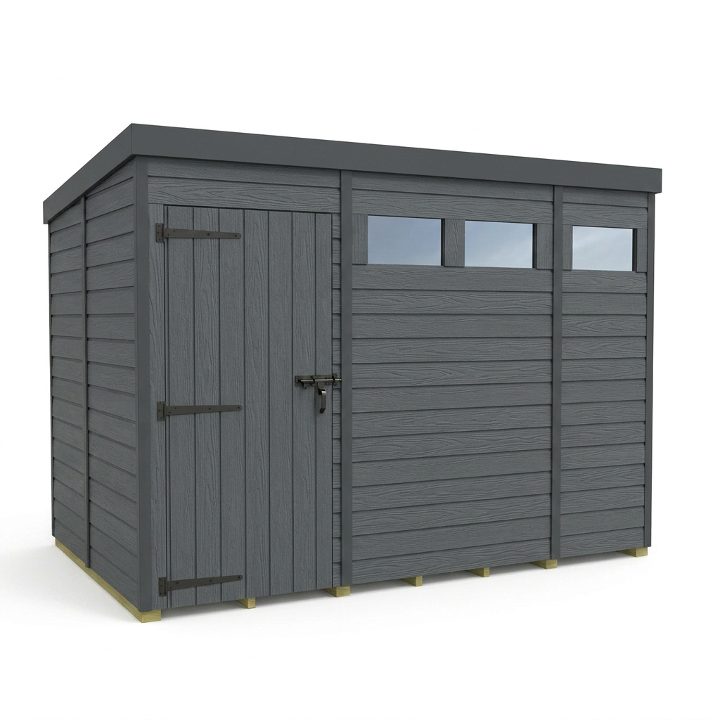 9x9 Composite Pent Security Shed