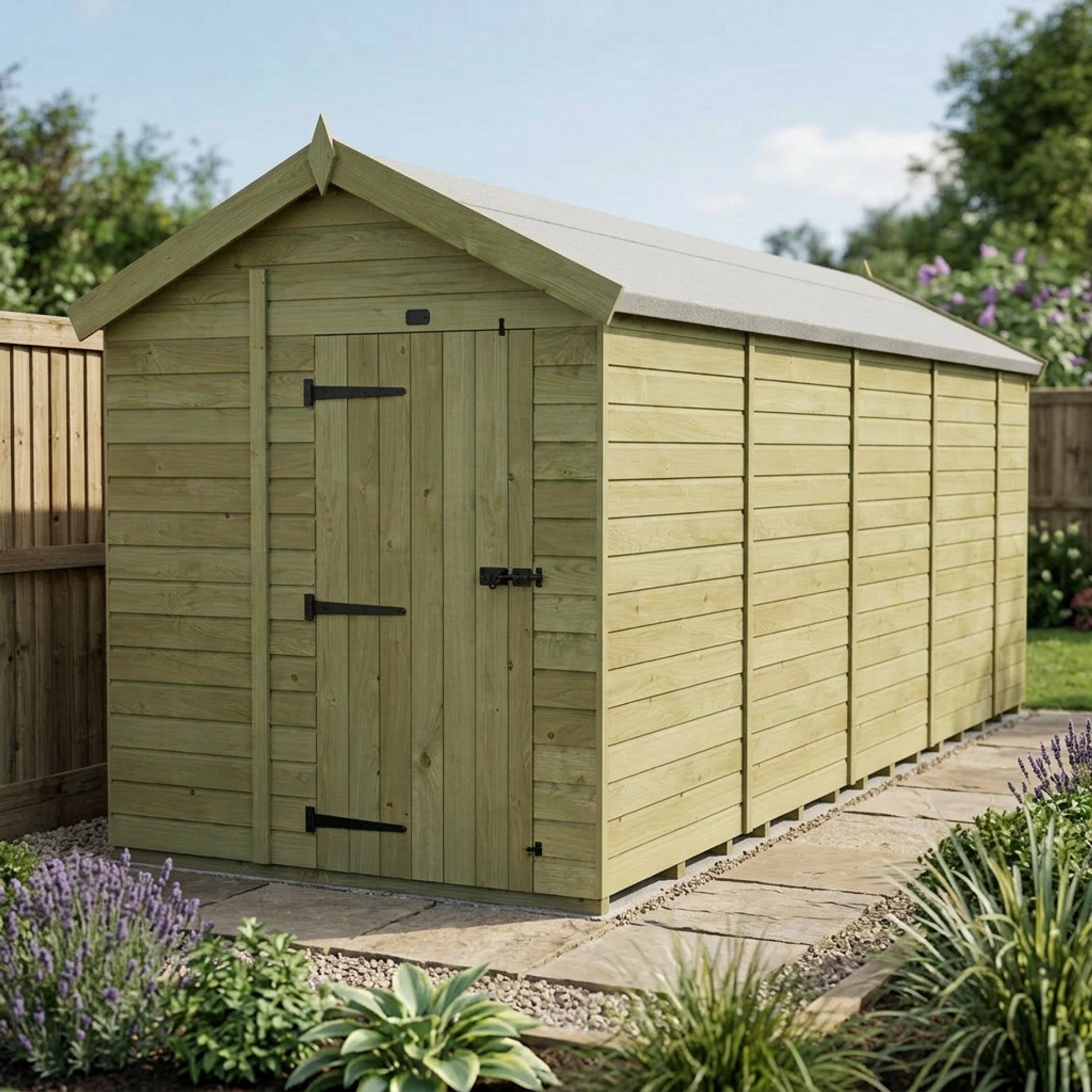 6 x 17 Apex Shed (Single Door, No Windows)