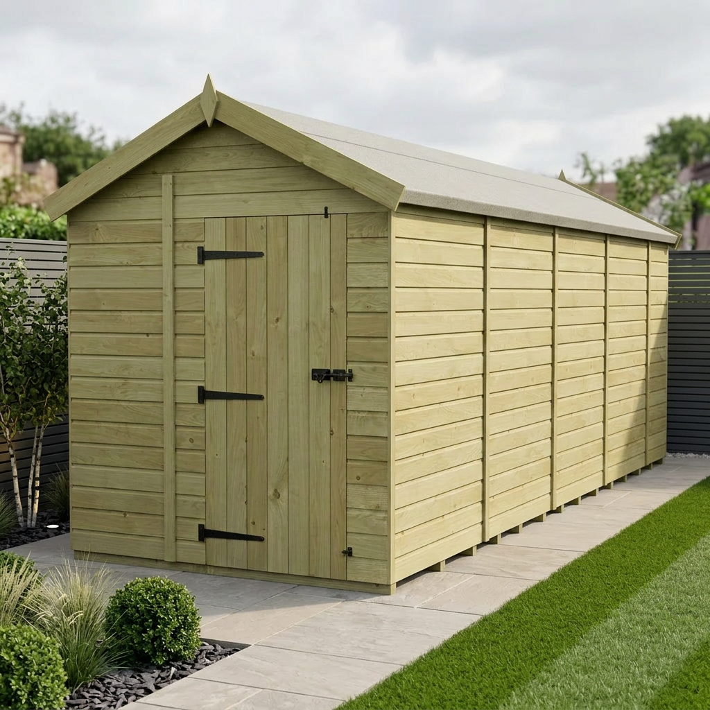 6 x 17 Apex Shed (Single Door, No Windows)