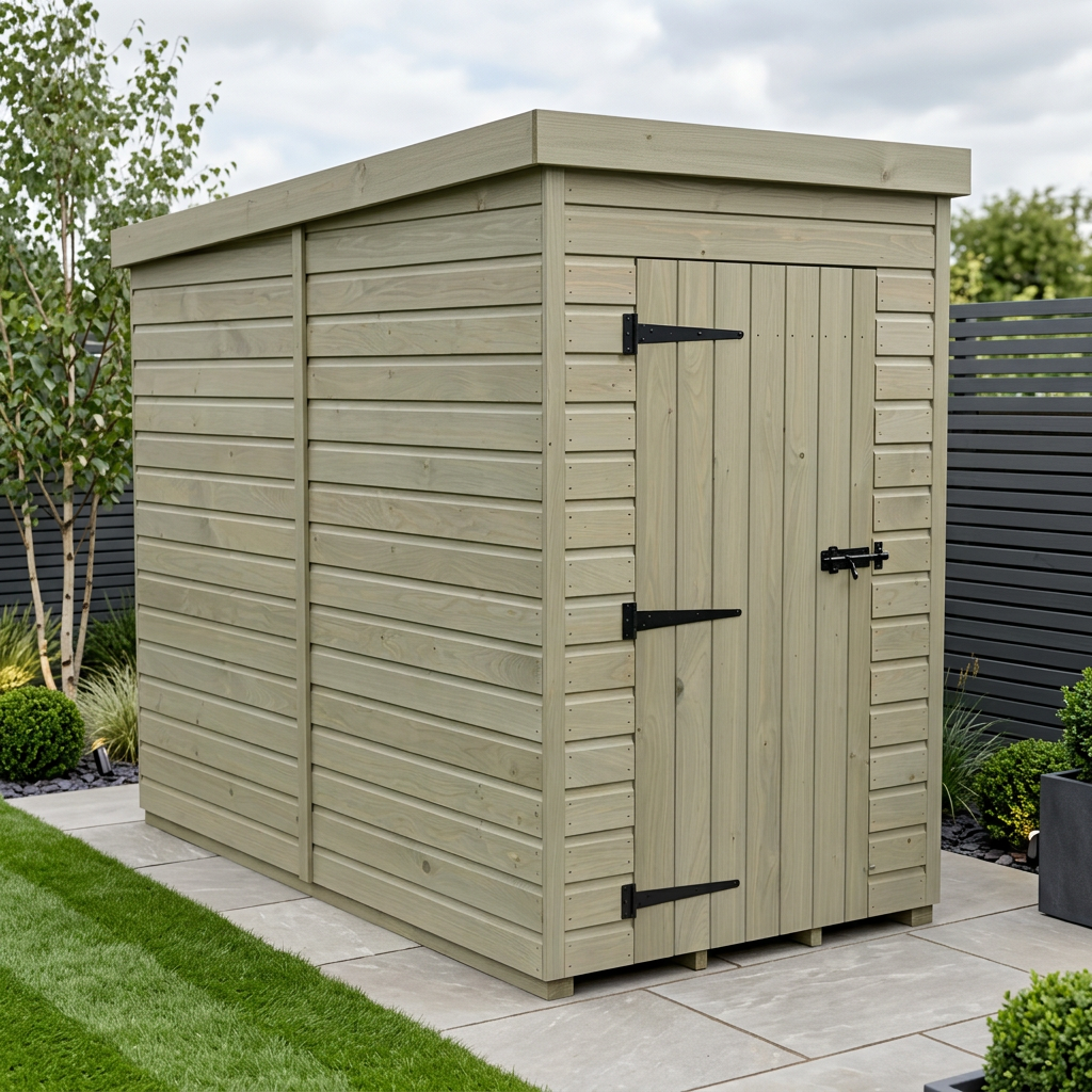 4 x 8 Pent Shed (Single Door, No Windows)