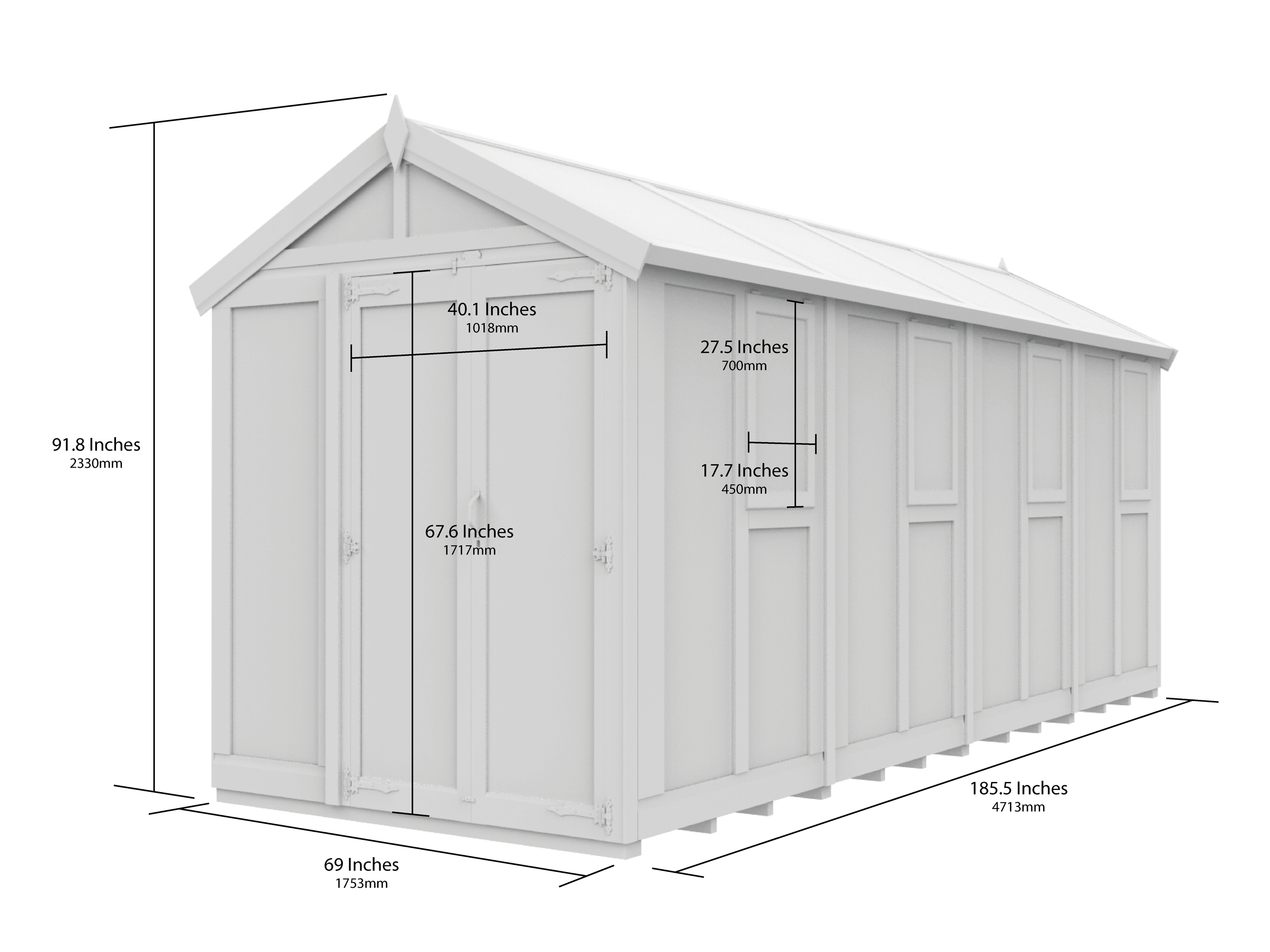 6x16 Glass Greenhouse