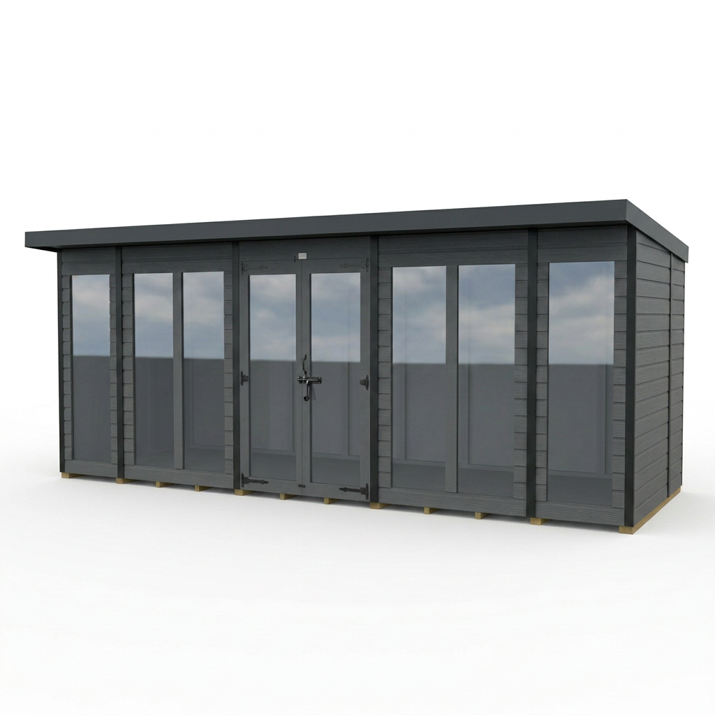 15x9 Composite Pent Full Height Summer House