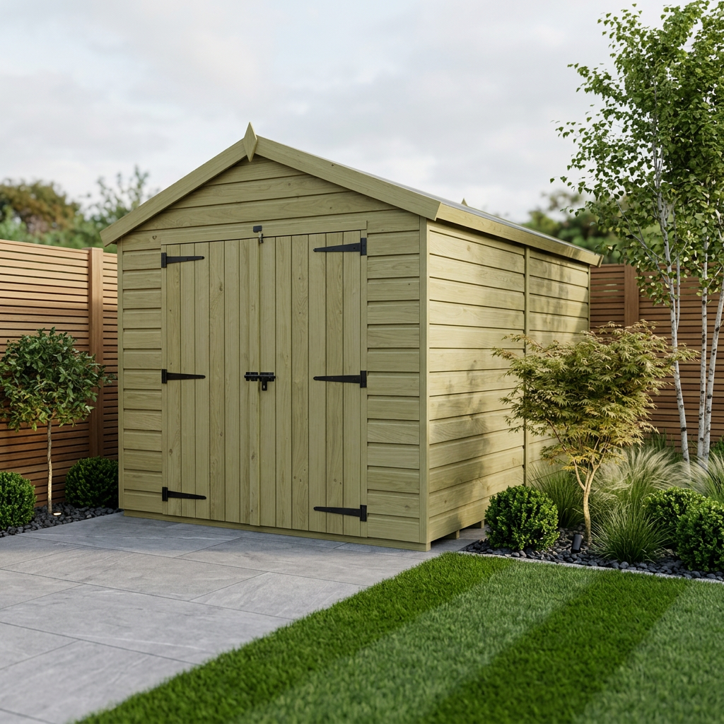 8 x 16 Apex Shed (Double Door, No Windows)