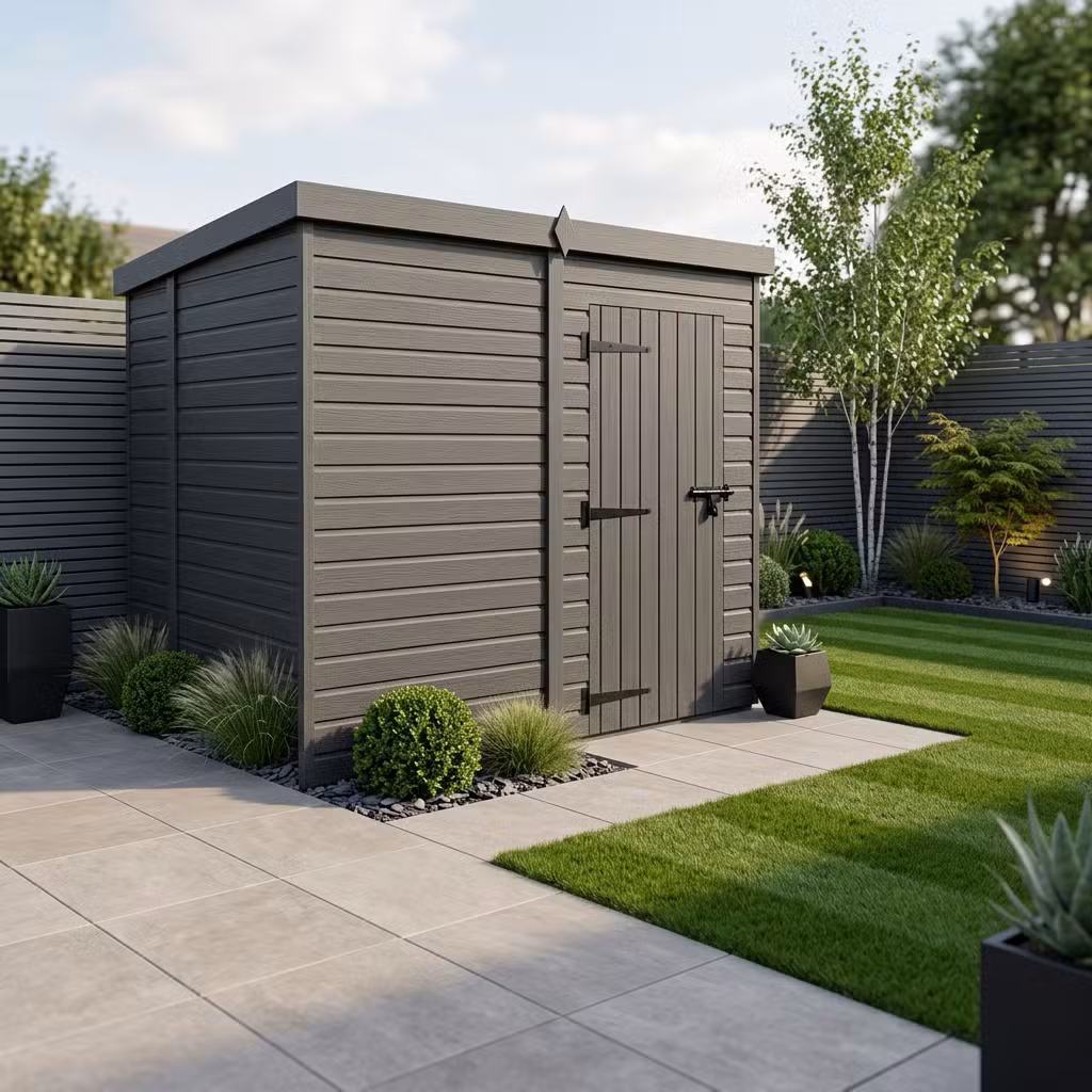 6x8 Pent Composite Shed (Single Door, No Windows)