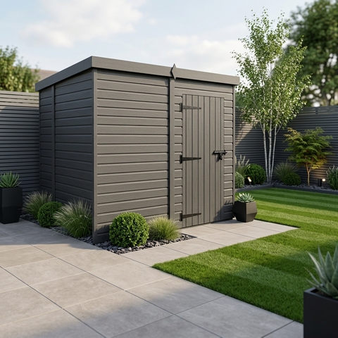 6x8 Pent Composite Shed (Single Door, No Windows)