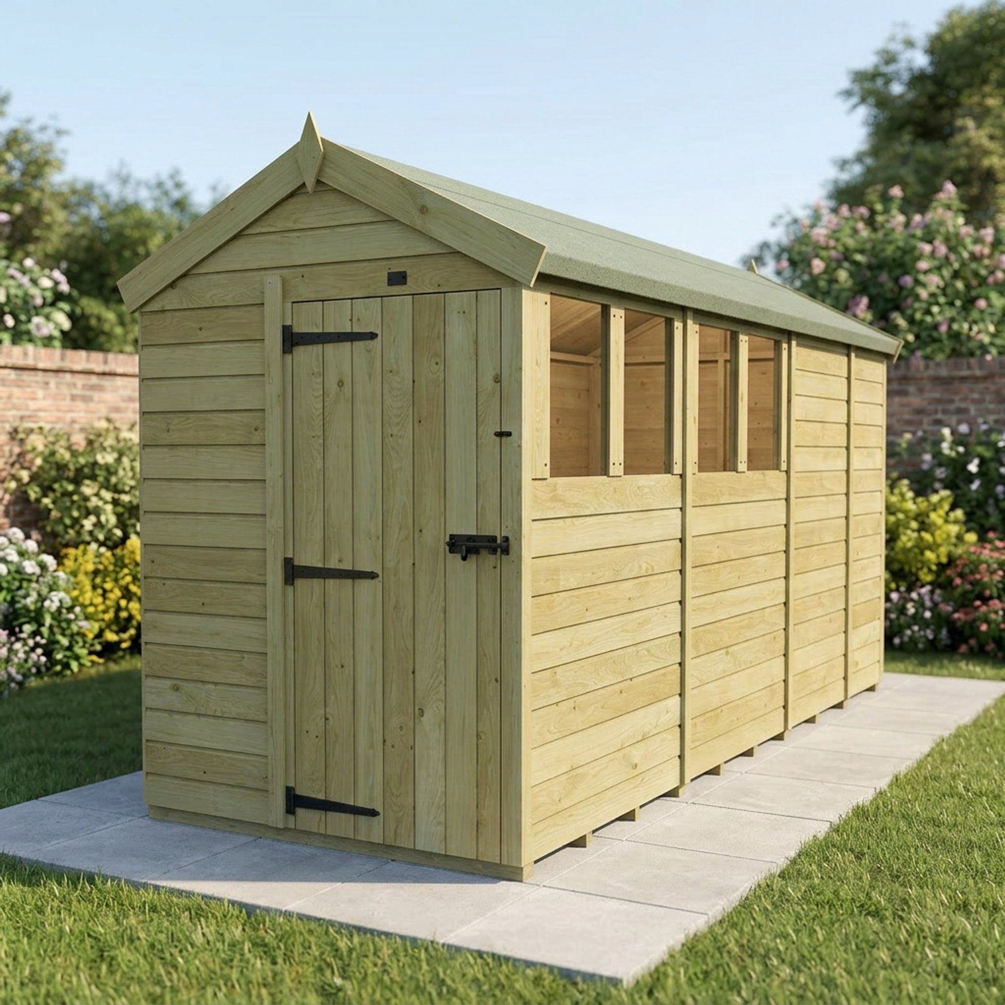 5 x 13 Apex Shed (Single Door, With Windows)