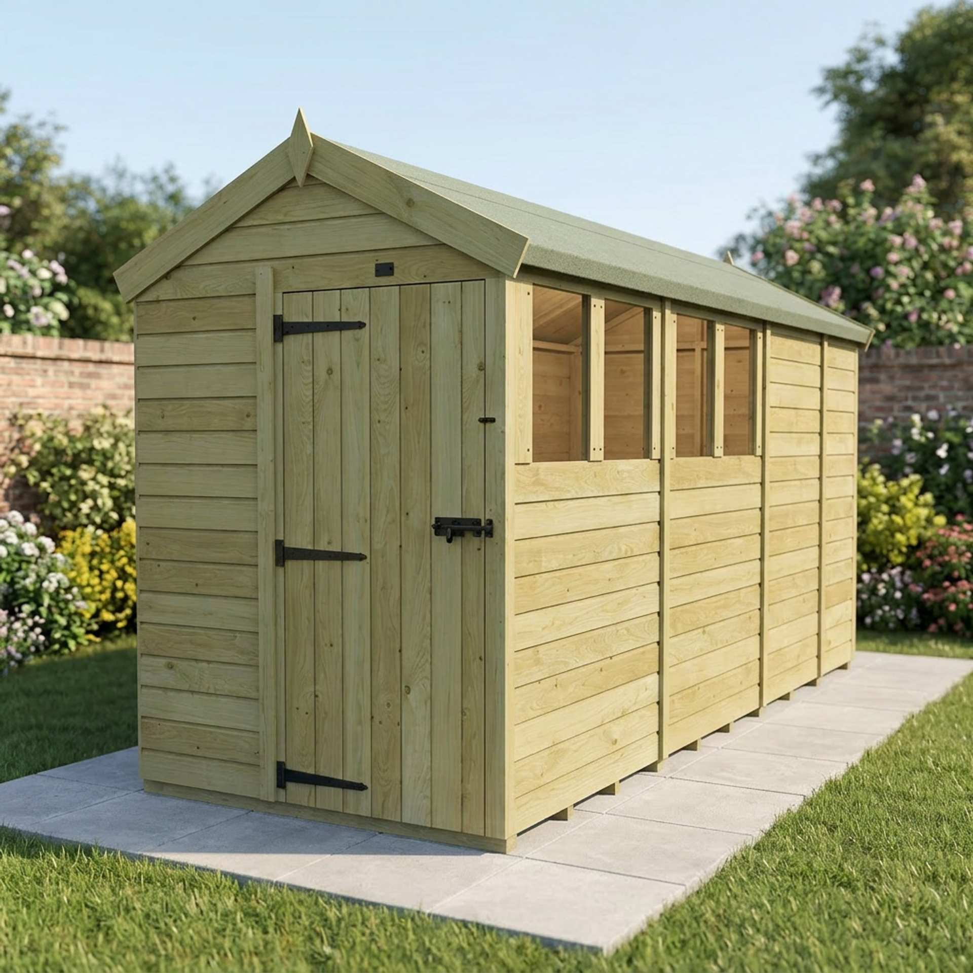5 x 13 Apex Shed (Single Door, With Windows)