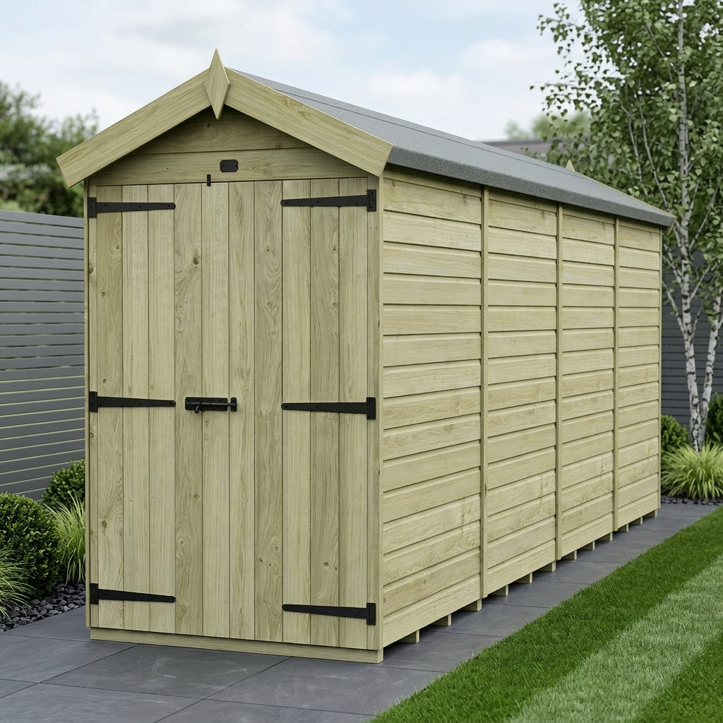 4 x 15 Apex Shed (Double Door, No Windows)