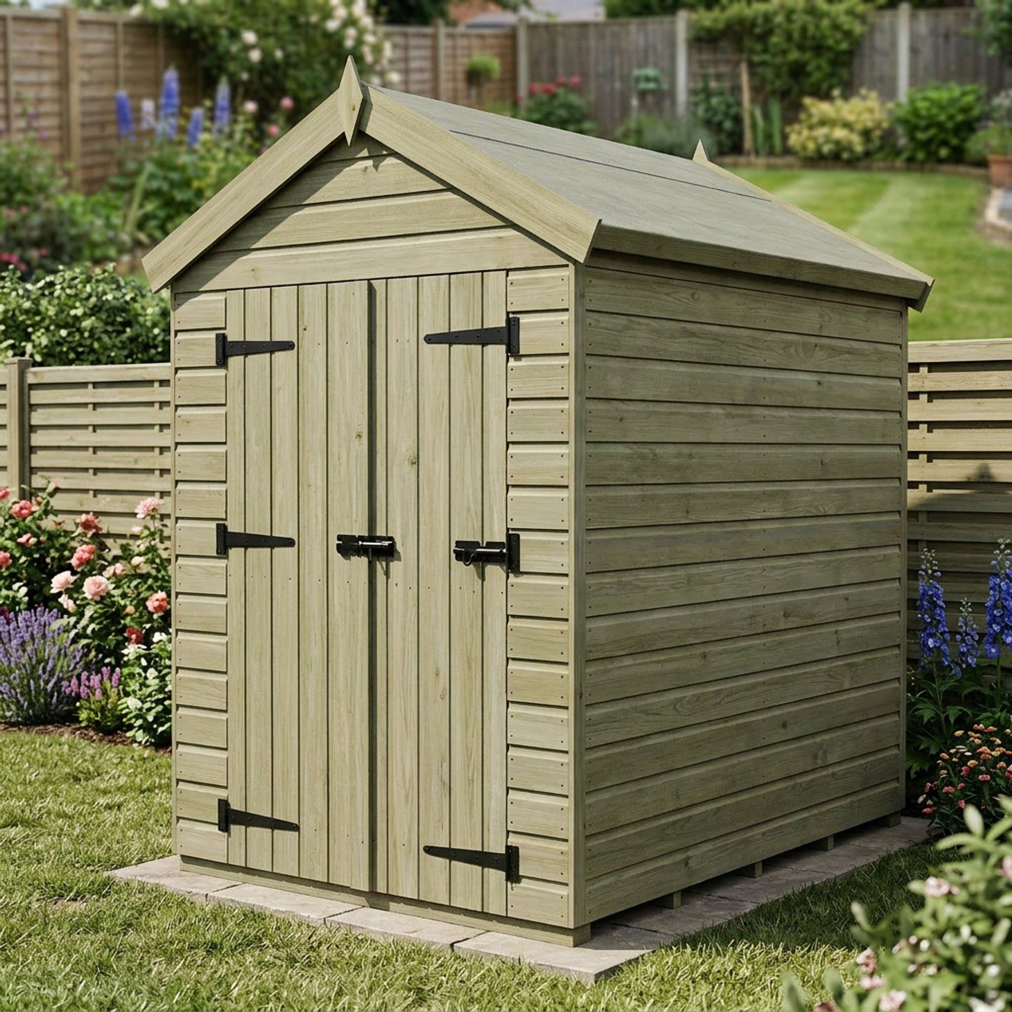 6 x 4 Apex Shed (Double Door, No Windows)