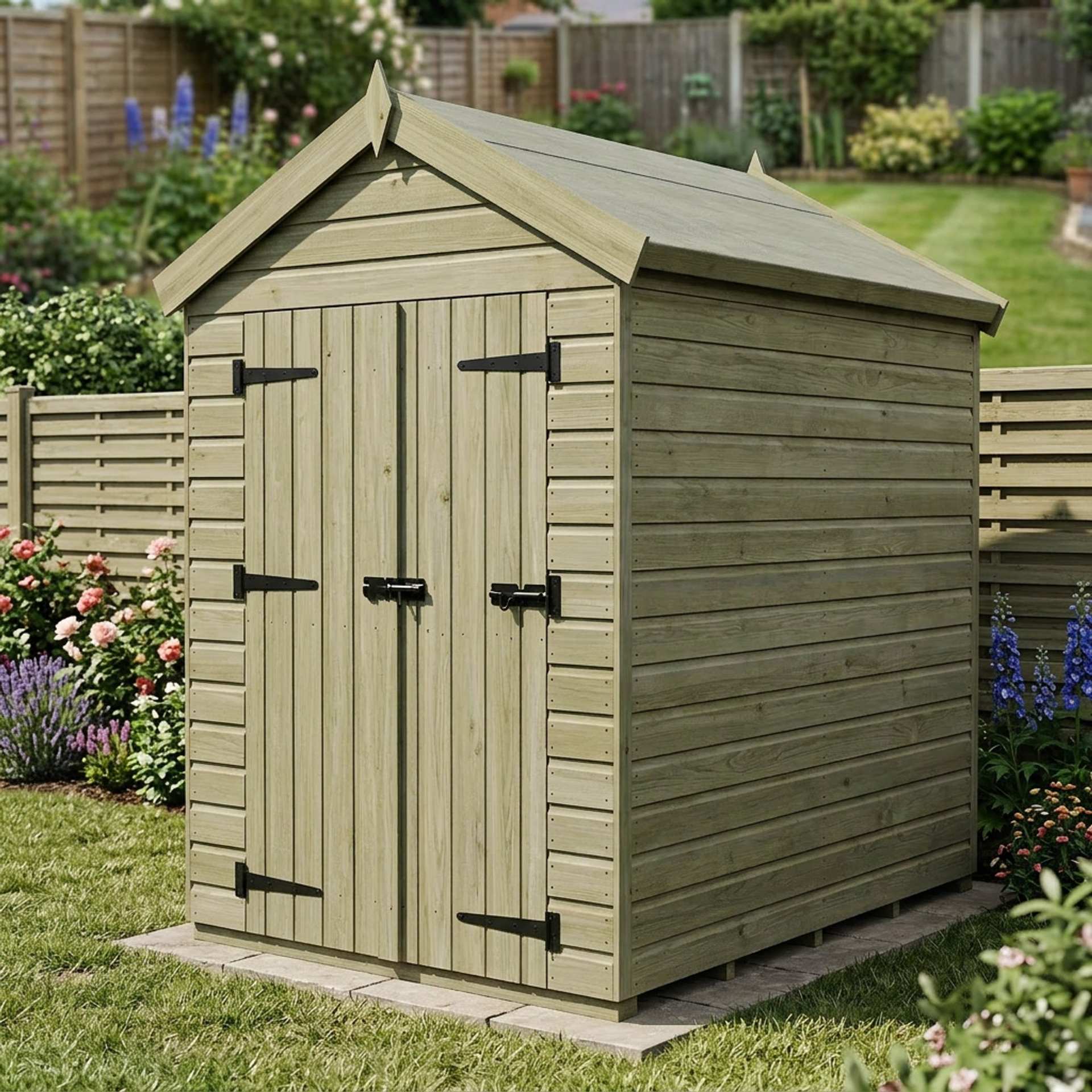 6 x 4 Apex Shed (Double Door, No Windows)