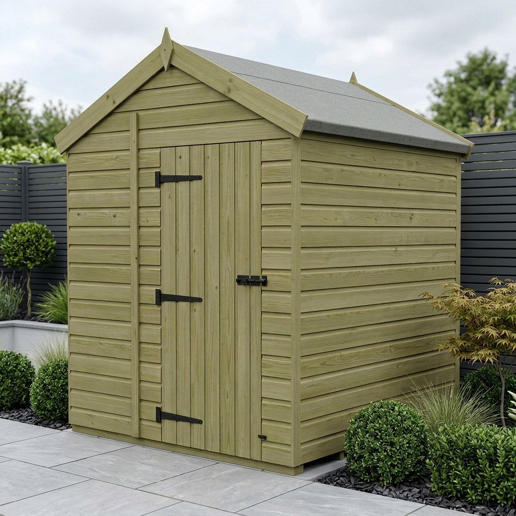 6 x 4 Apex Shed (Double Door, No Windows)
