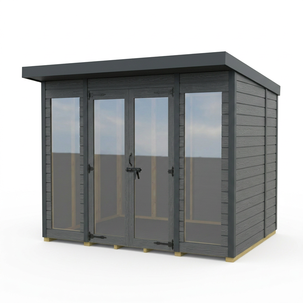 5x5 Composite Pent Full Height Summer House