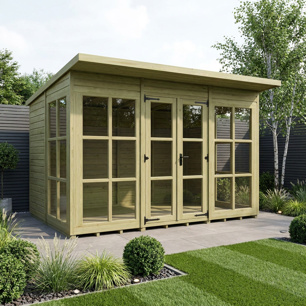 12 x 7 Georgian Window Pent Summer House