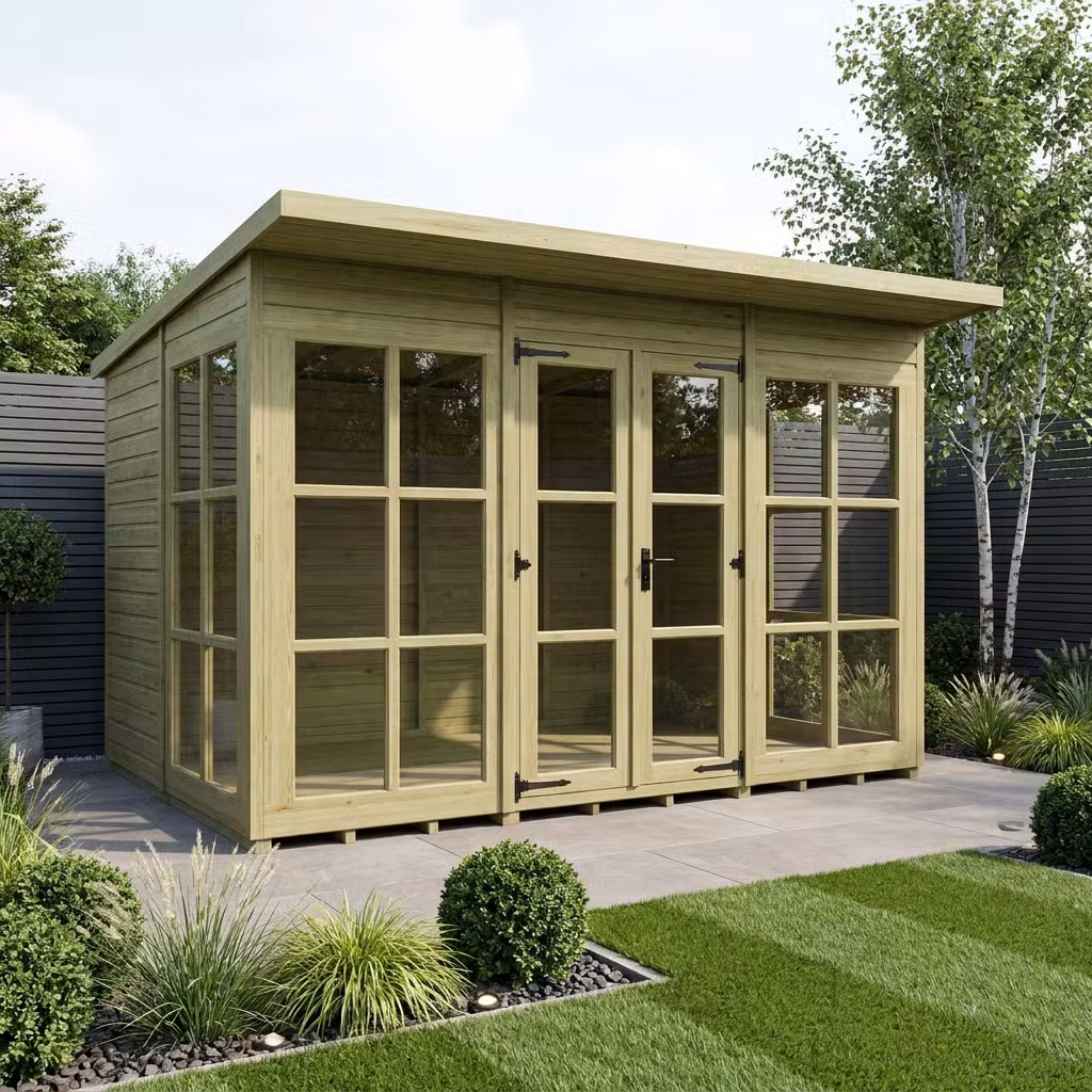 12 x 7 Georgian Window Pent Summer House