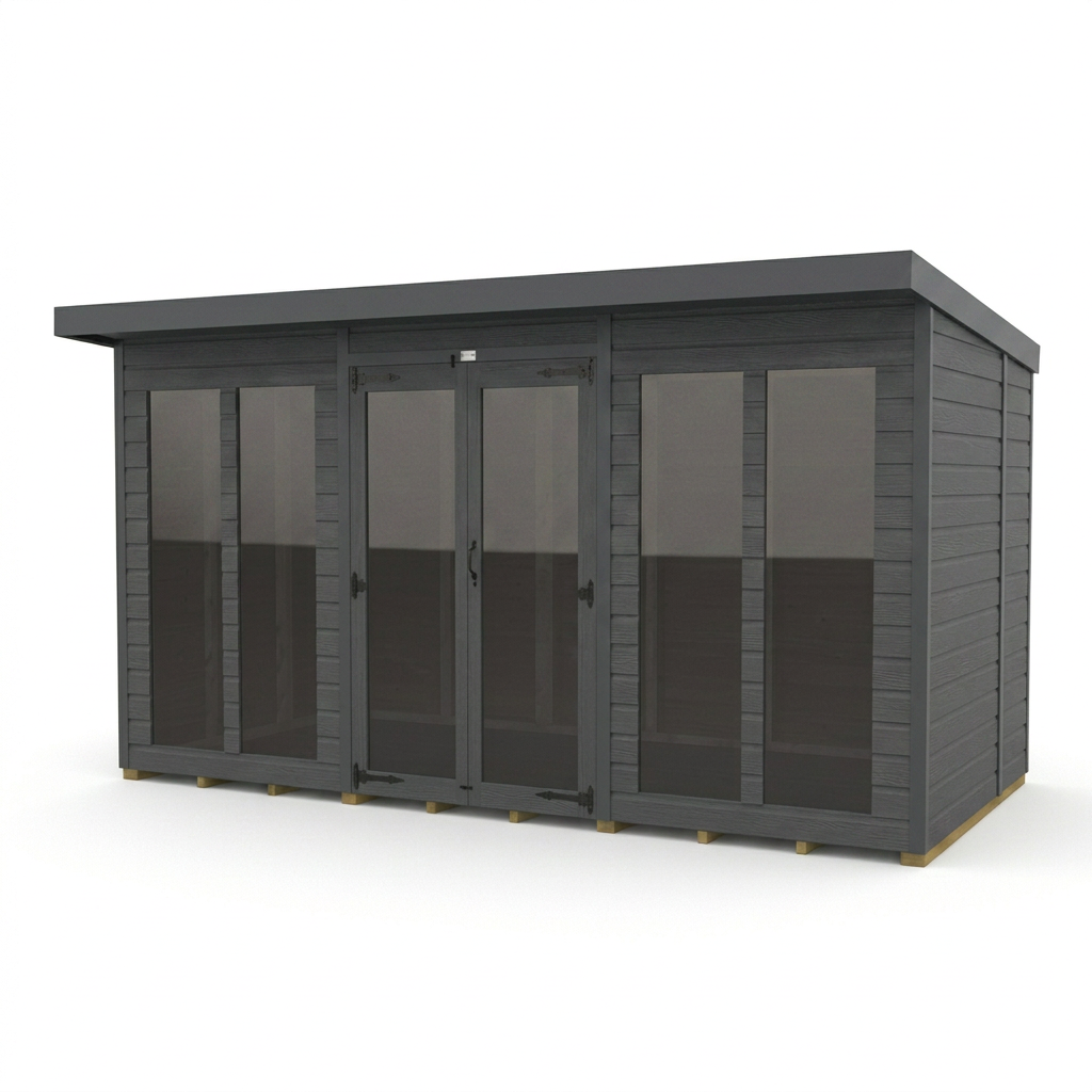 13x5 Composite Pent Full Height Summer House