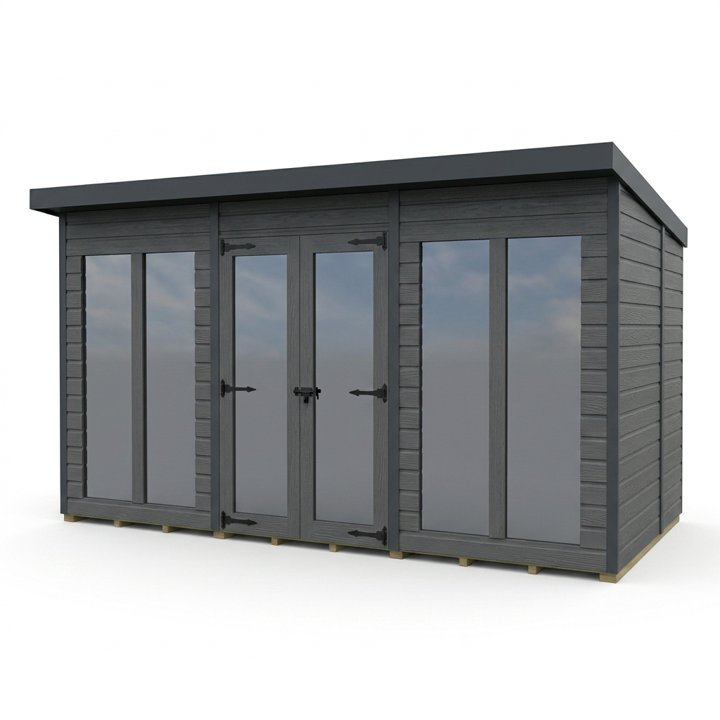 11x8 Composite Pent Full Height Summer House