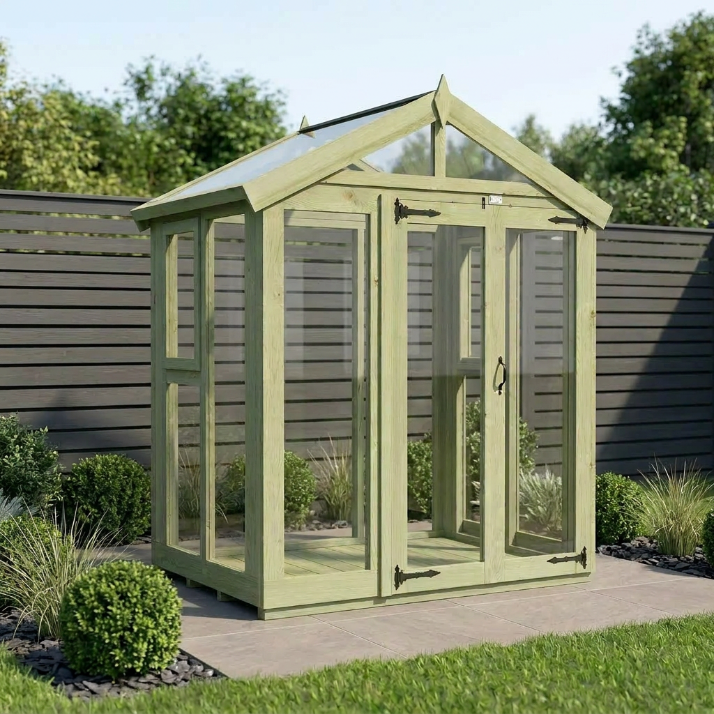 6x4 Glass Greenhouse