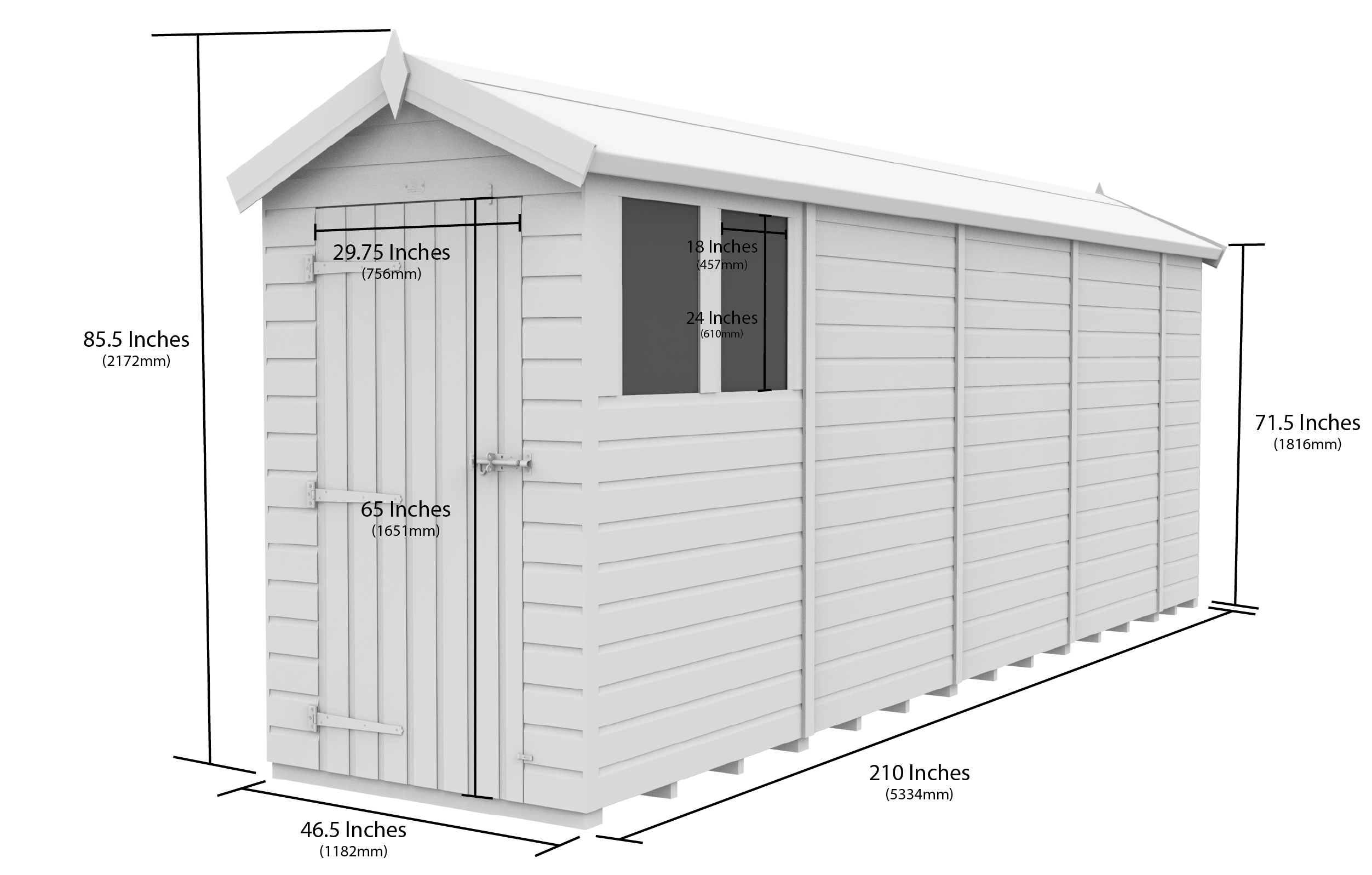 4 x 18  Apex Security Shed