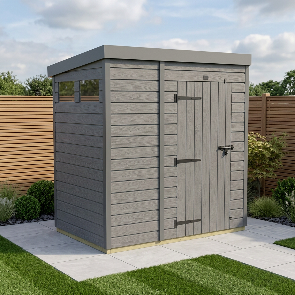 5x4 Composite Pent Security Shed