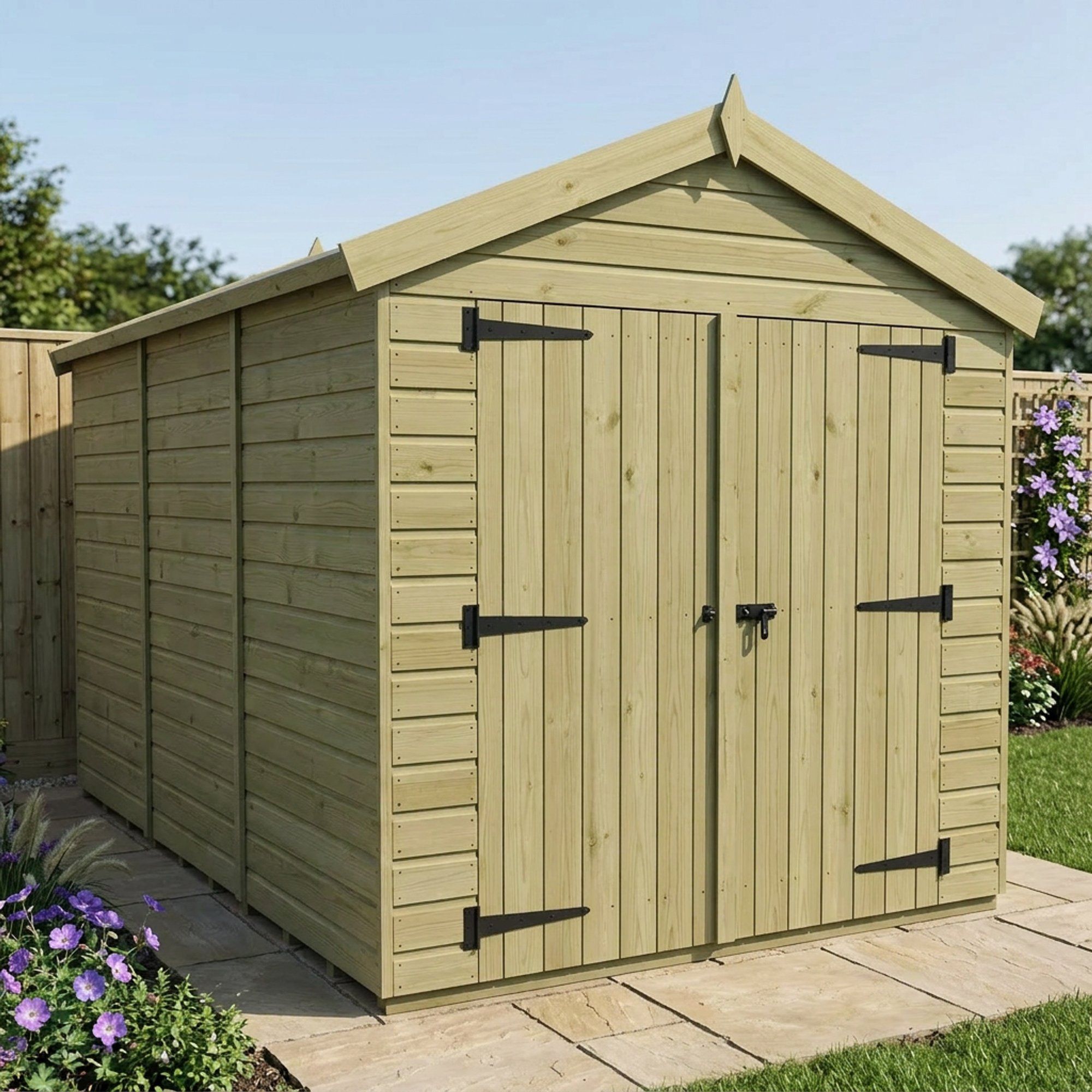 8 x 12 Apex Shed (Double Door, No Windows)