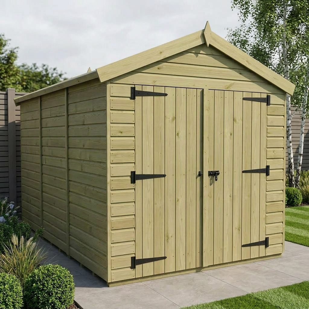 8 x 12 Apex Shed (Double Door, No Windows)