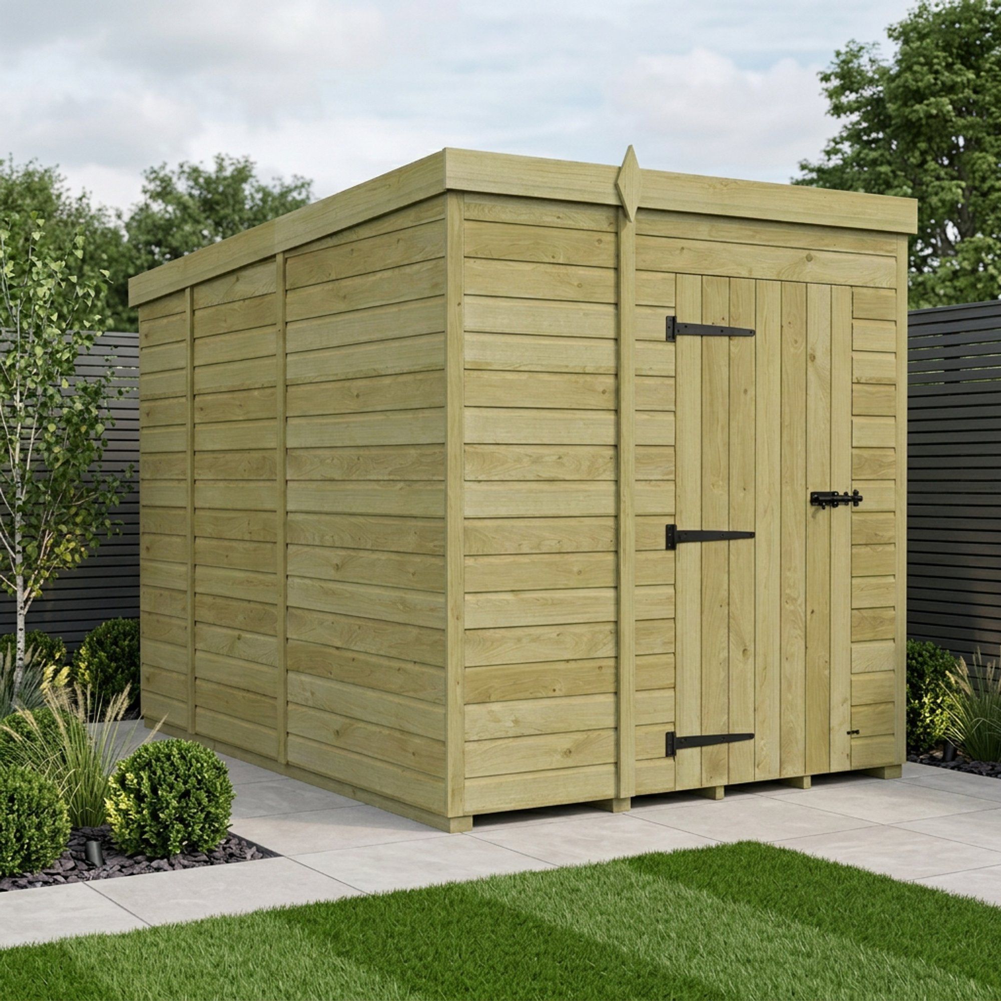 6 x 9 Pent Shed (Single Door, No Windows)