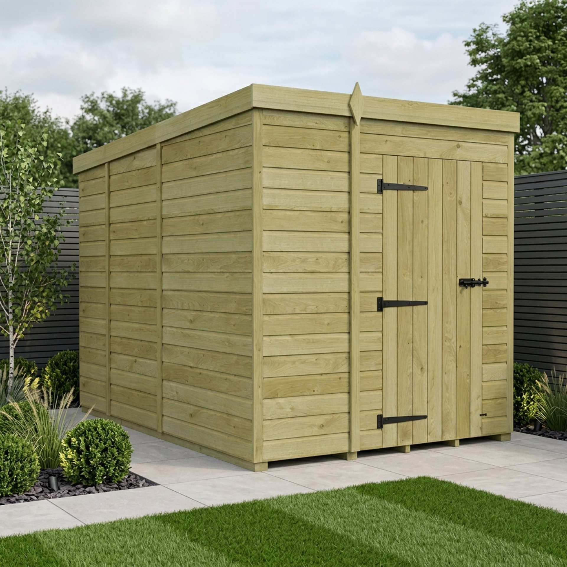 6 x 9 Pent Shed (Single Door, No Windows)