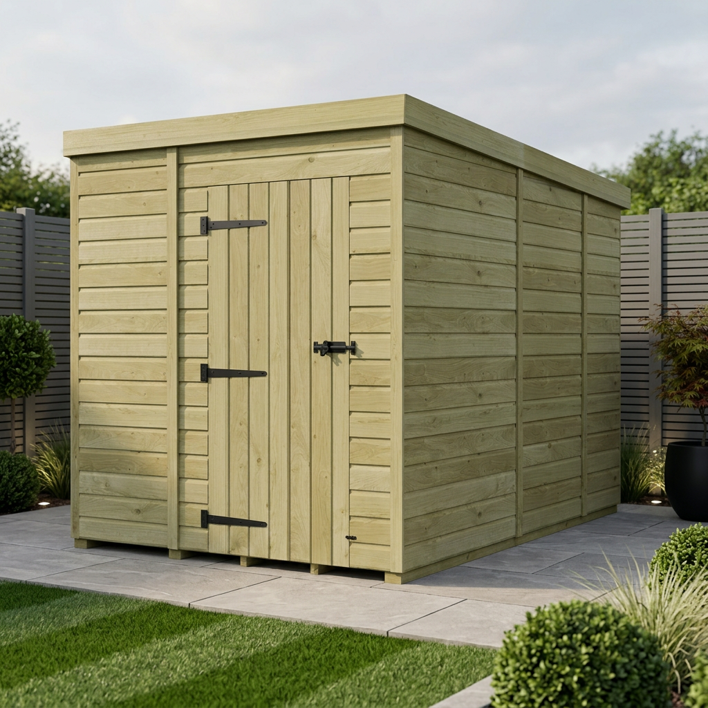 6 x 9 Pent Shed (Single Door, No Windows)