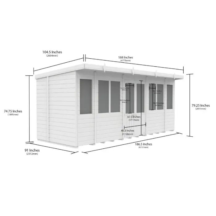 16 x 8 Pent Summer House