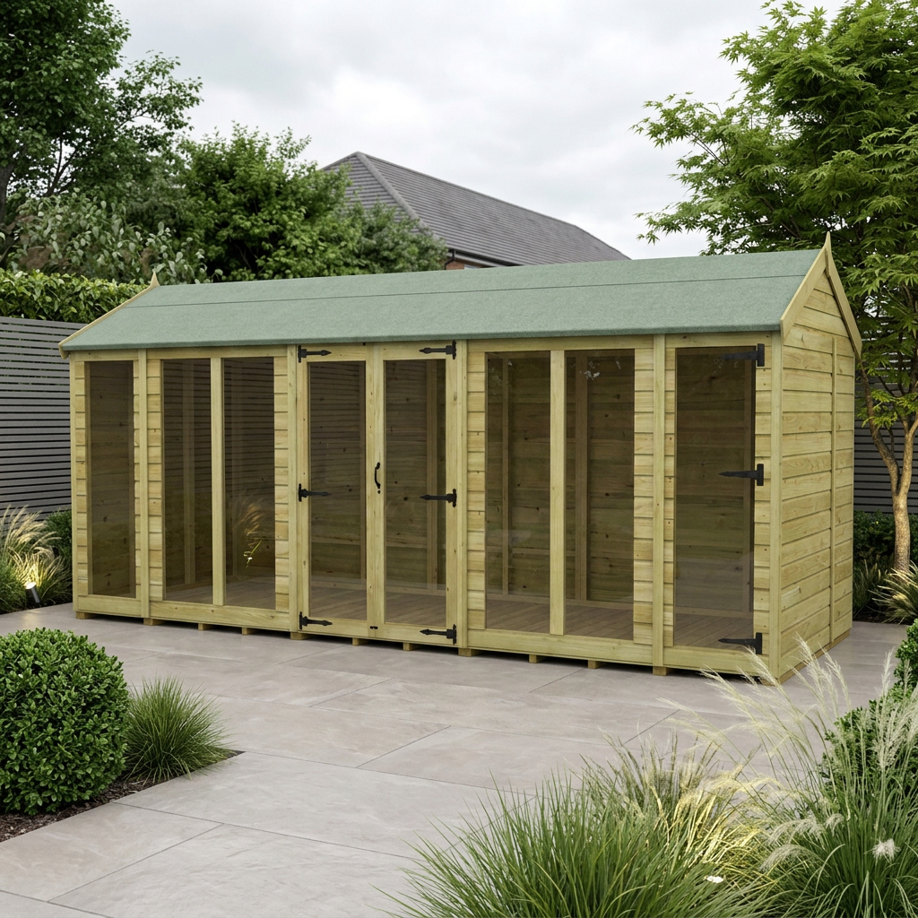 16 x 7 Apex Summer House (Full Height Window)