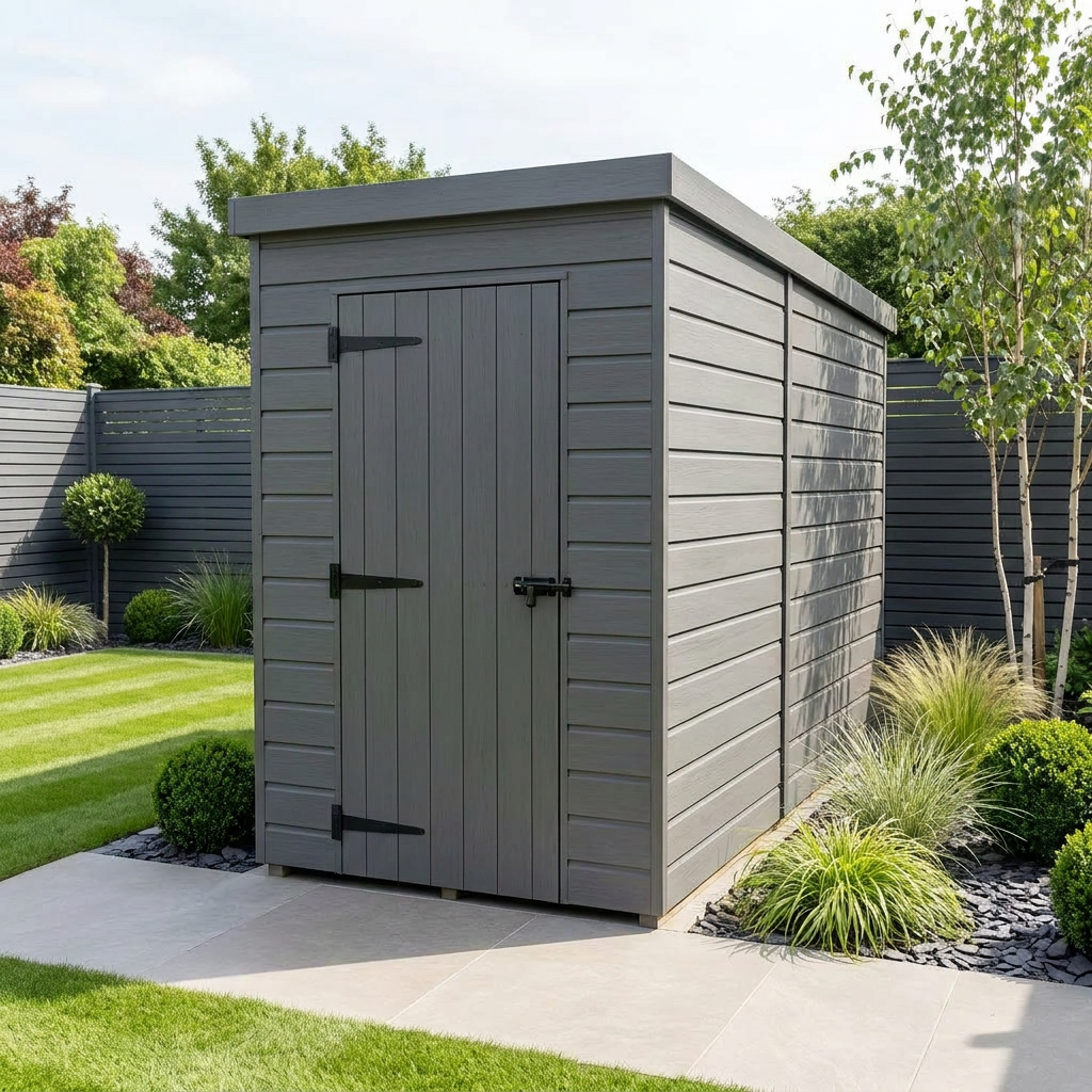 4x10 Pent Composite Shed (Single Door, No Windows)