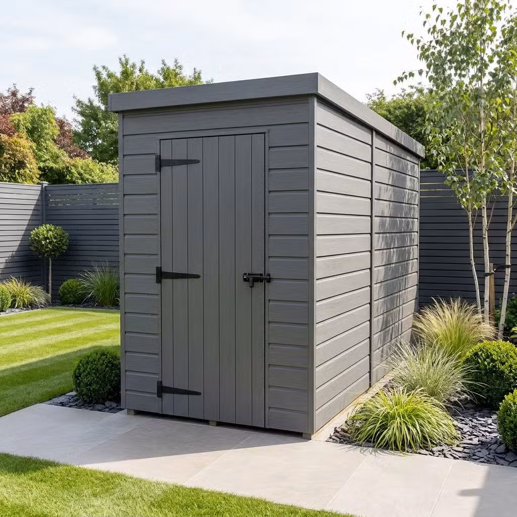 4x10 Pent Composite Shed (Single Door, No Windows)