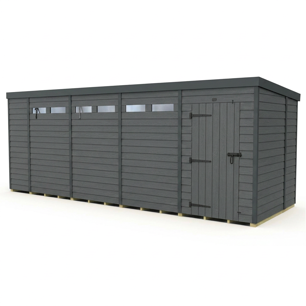 19x6 Composite Pent Security Shed