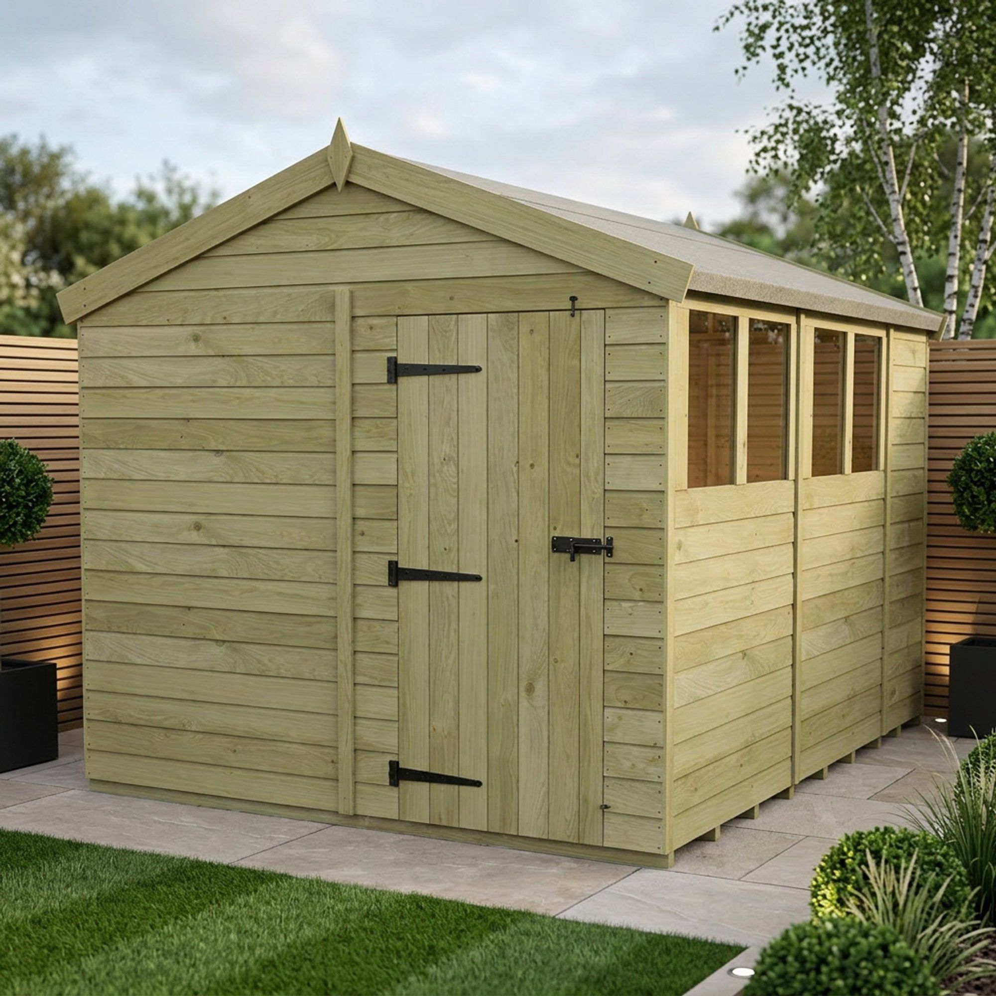 8 x 11 Apex Shed (Single Door, With Windows)