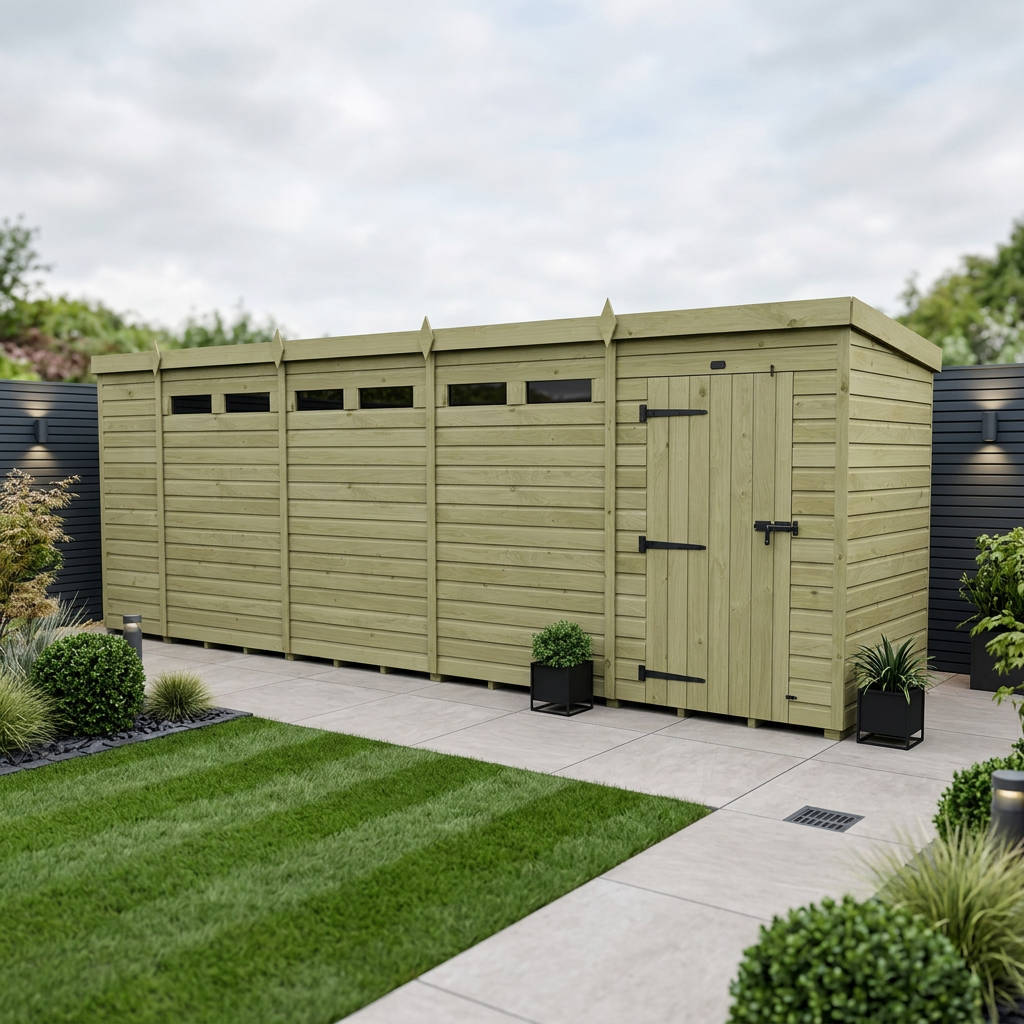 18 x 4 Security Pent Shed