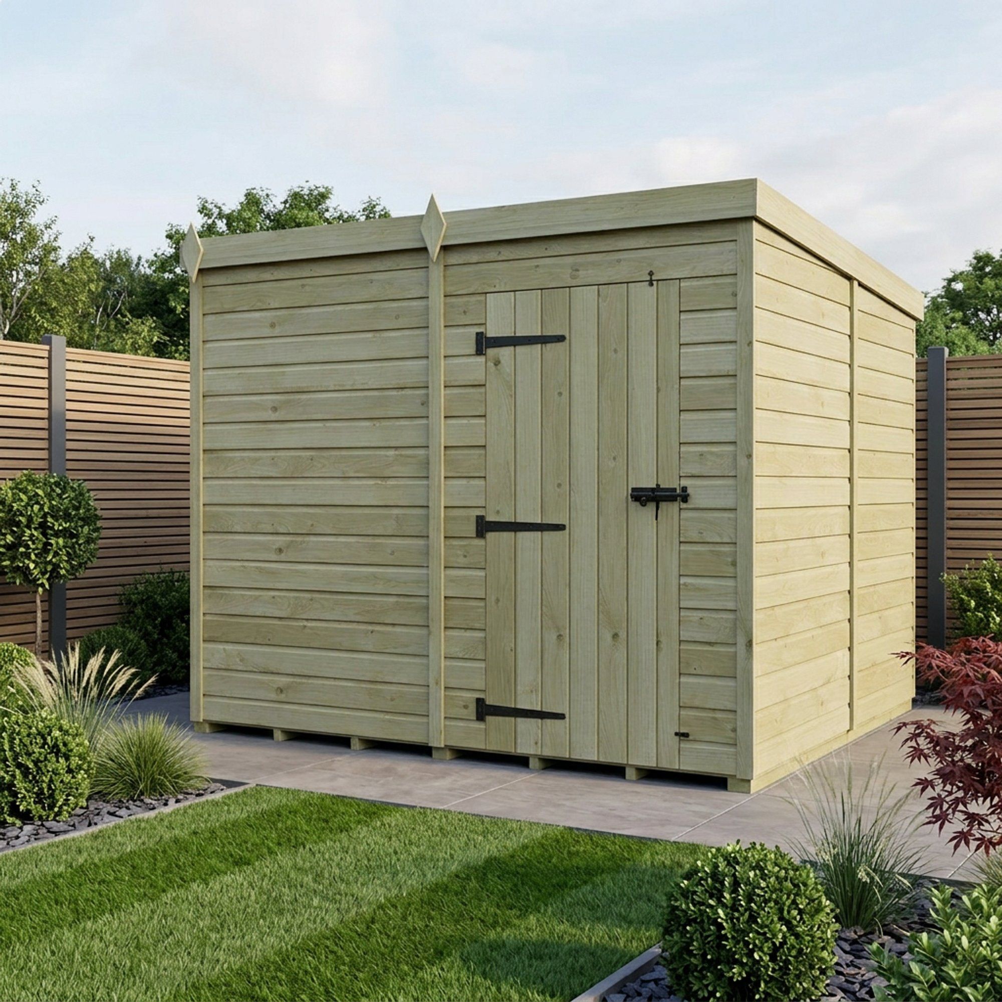 11 x 9 Pent Shed (Single Door, No Windows)