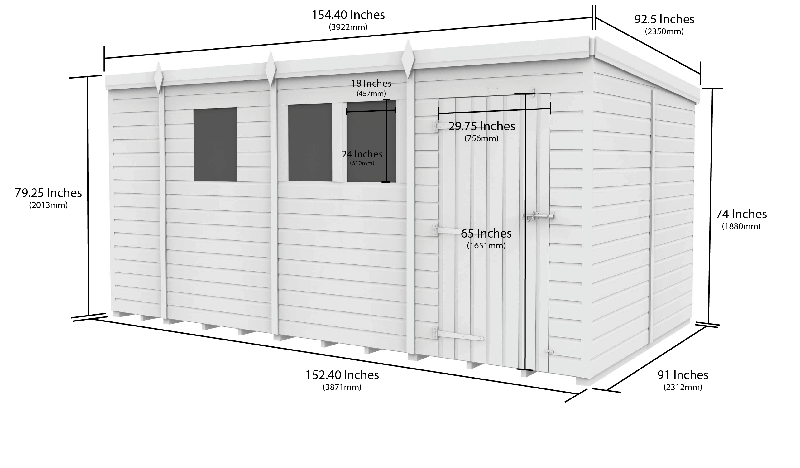 13 x 8 Security Pent Shed
