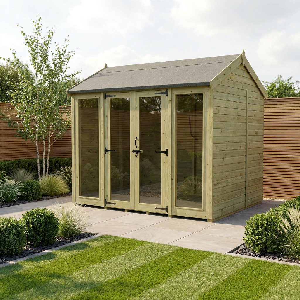 8 x 8 Apex Summer House (Full Height Window)