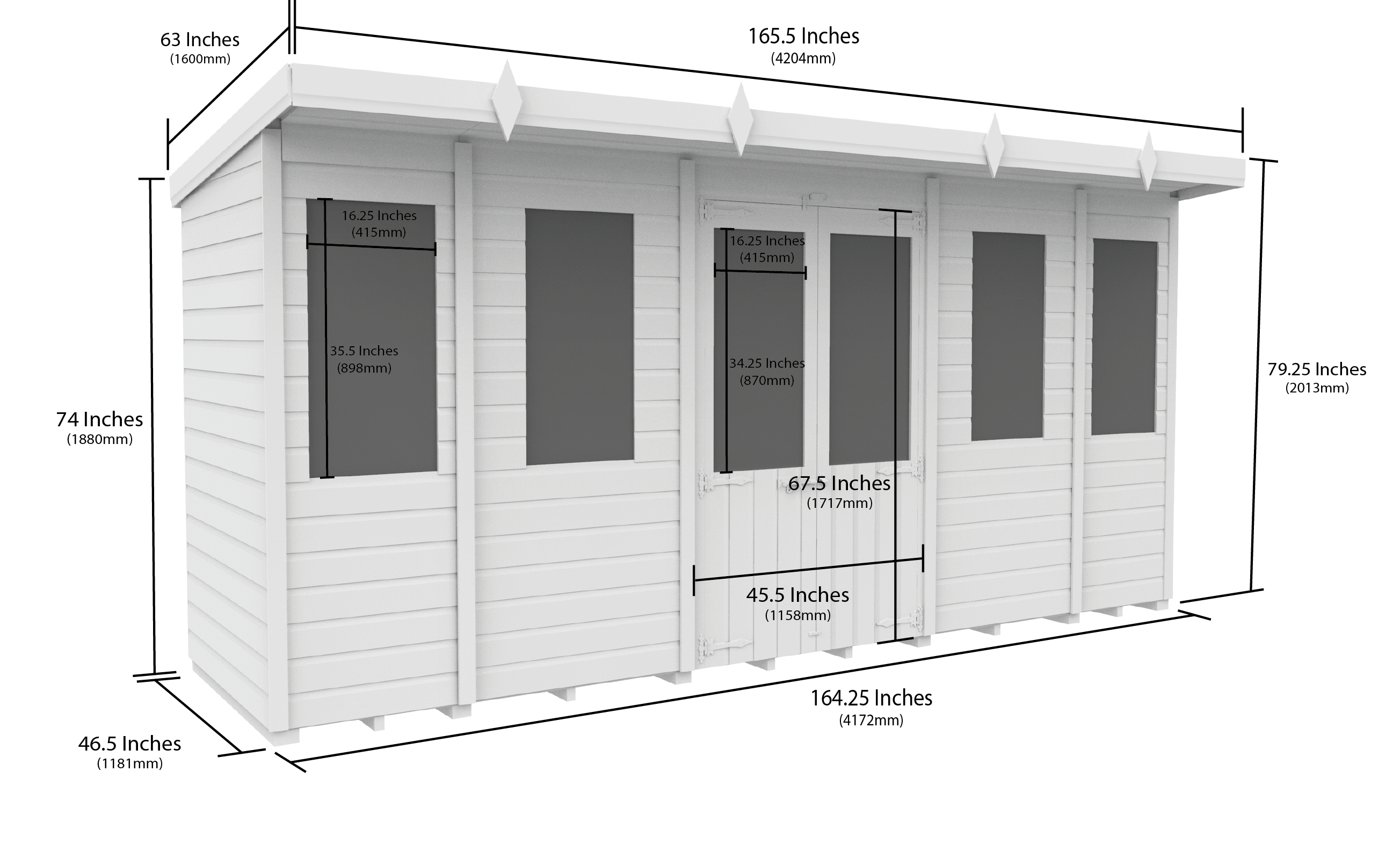 14 x 4 Pent Summer House