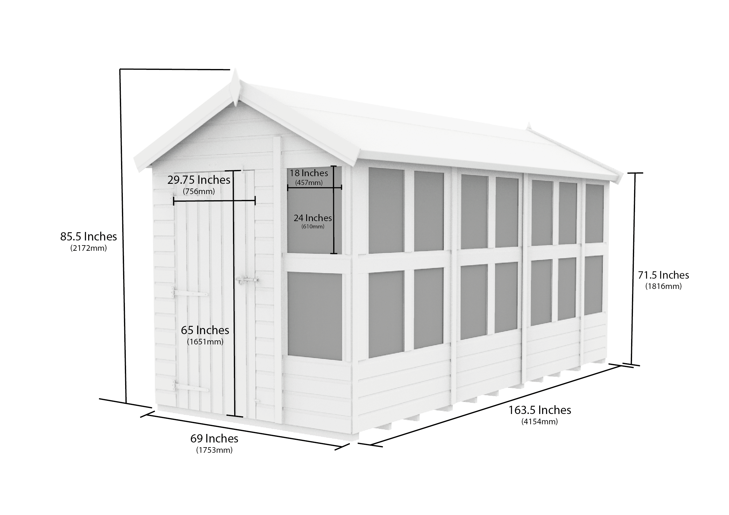 6 x 14 Apex Potting Shed
