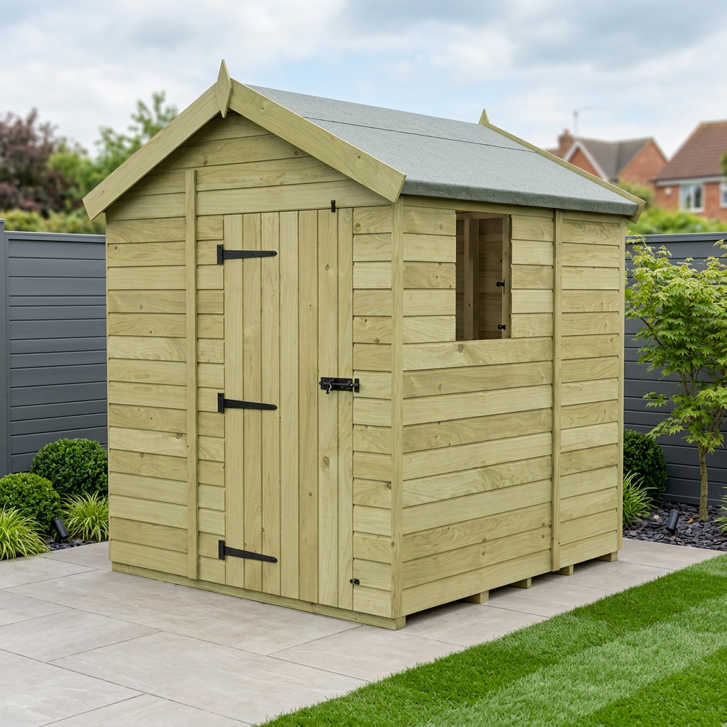 7 x 5 Apex Shed (Single Door, With Windows)