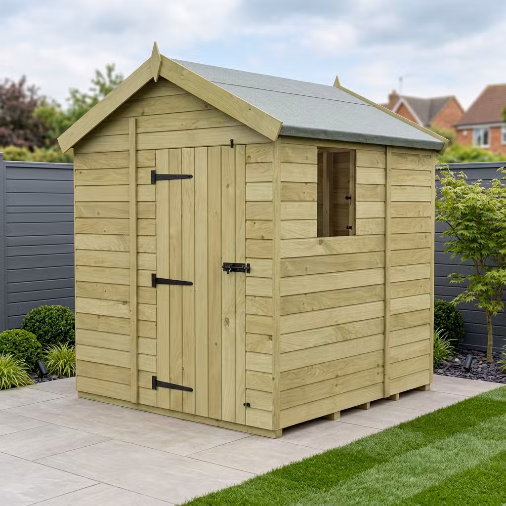 7 x 5 Apex Shed (Single Door, With Windows)