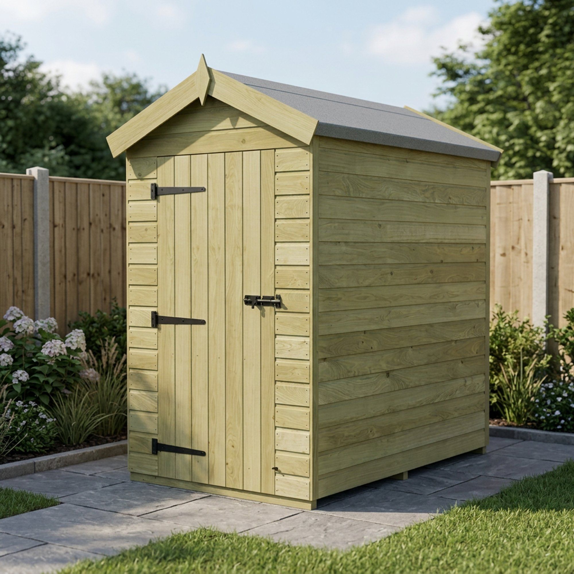 4 x 7 Apex Shed (Single Door, No Windows)