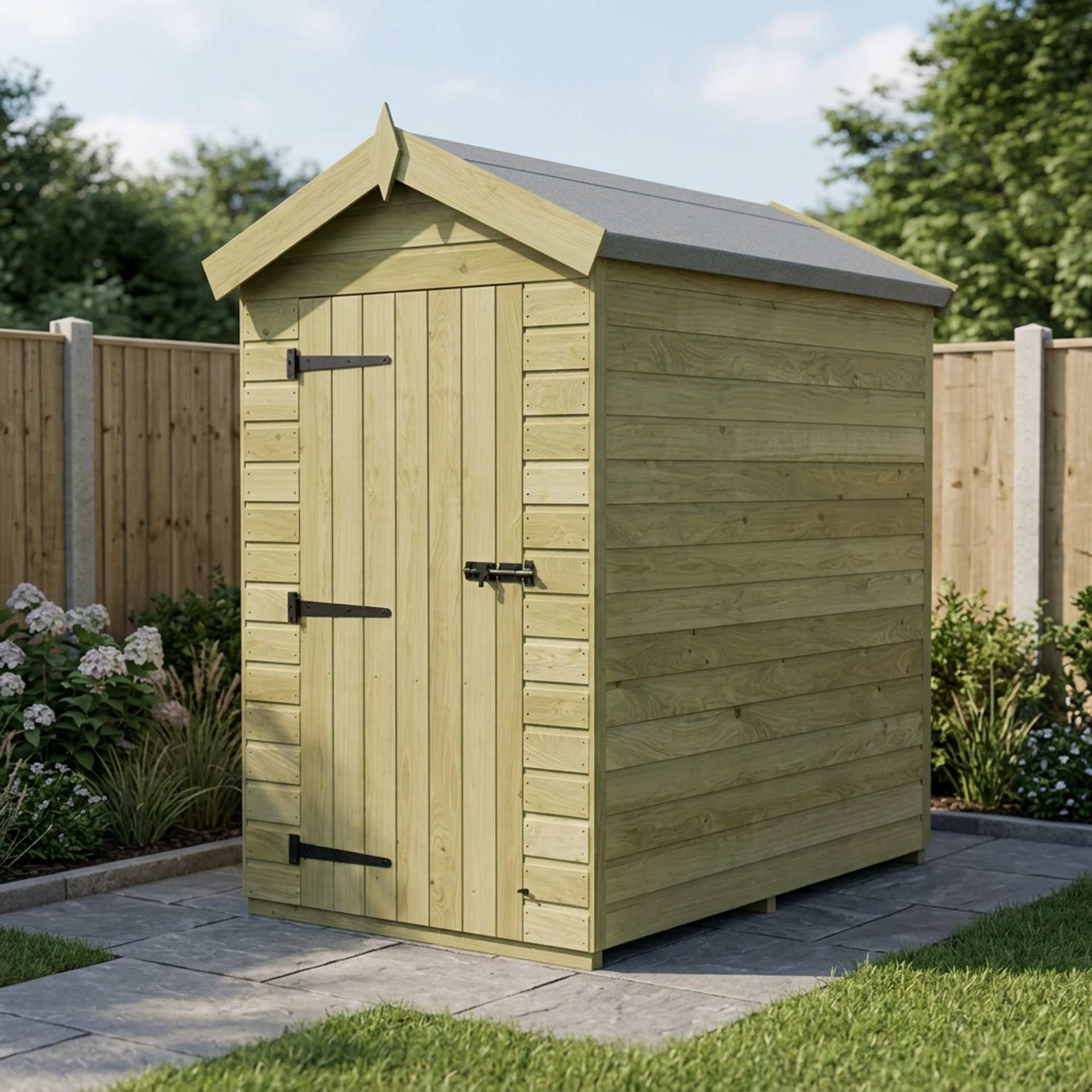 4 x 7 Apex Shed (Single Door, No Windows)