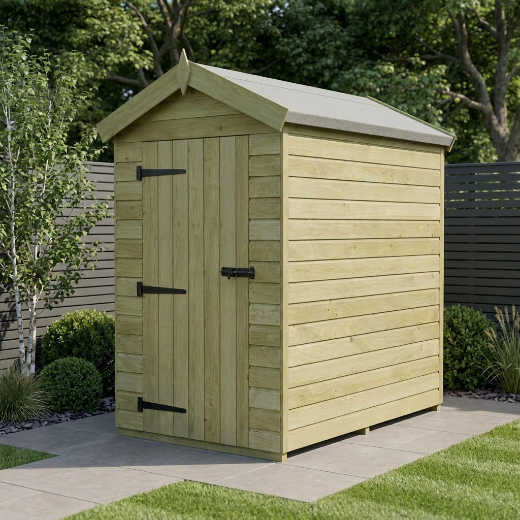 4 x 7 Apex Shed (Single Door, No Windows)
